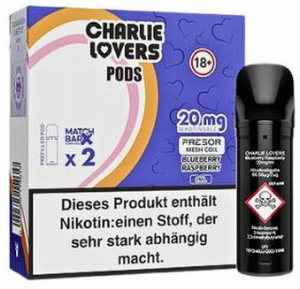 Charlie Lovers Prefilled Pod 2x2ml Blueberry Raspberry 20mg