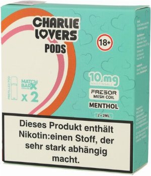 Charlie Lovers Prefilled Pod 2x2ml Menthol 10mg