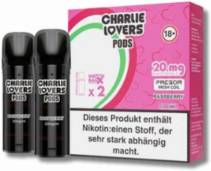 Charlie Lovers Prefilled Pod 2x2ml Raspberry 20mg