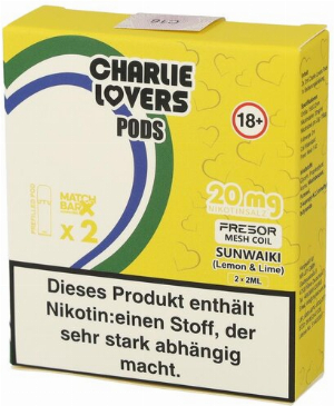 Charlie Lovers Prefilled Pod 2x2ml Sunwaiki 20mg