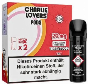 Charlie Lovers Prefilled Pod 2x2ml Tiger Blood 20mg