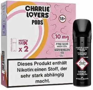 Charlie Lovers Prefilled Pod 2x2ml Watermelon Ice 10mg