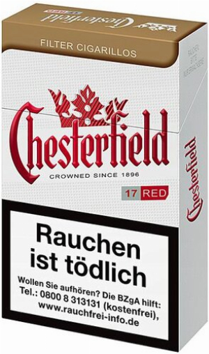 Chesterfield Filterzigarillos Red Naturdeckblatt 17er