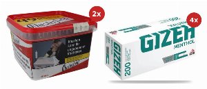 2x Chesterfield 230g Tabak + 4x Gizeh Menthol 200 Hülsen - Sparpaket