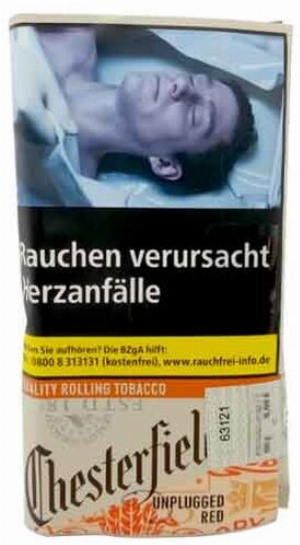 Chesterfield Tabak ohne Zusätze Unplugged Red 30g Päckchen Feinschnitt