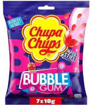 Chupa Chups Bubble Gum Kirsch Lollipops 7 Stk. 126g