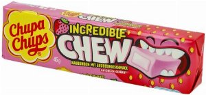 Chupa Chups Incredible Chew Erdbeere Kaubonbon 45g