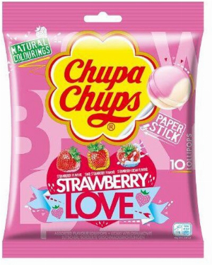 Chupa Chups Strawberry Love Lollipops 10 Stk. 120g