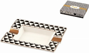 Zigarrenascher Porzellan New Bone China schw. Dreicke