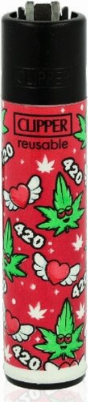 Clipper Feuerzeug 420 Pattern 4v4 ROT