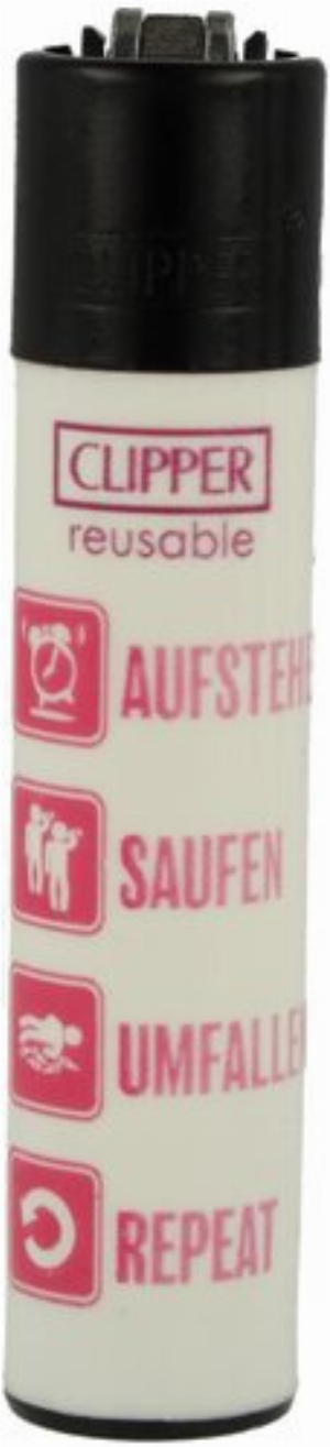 Clipper Feuerzeug Ballermann 2v4 Aufstehen Saufen Umfallen Repeat