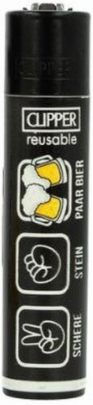 Clipper Feuerzeug Bier Slogan 2 4v4 SCHERE STEIN PAAR BIER