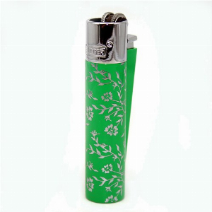 Clipper Feuerzeug Metall Blue and Green Pattern grün