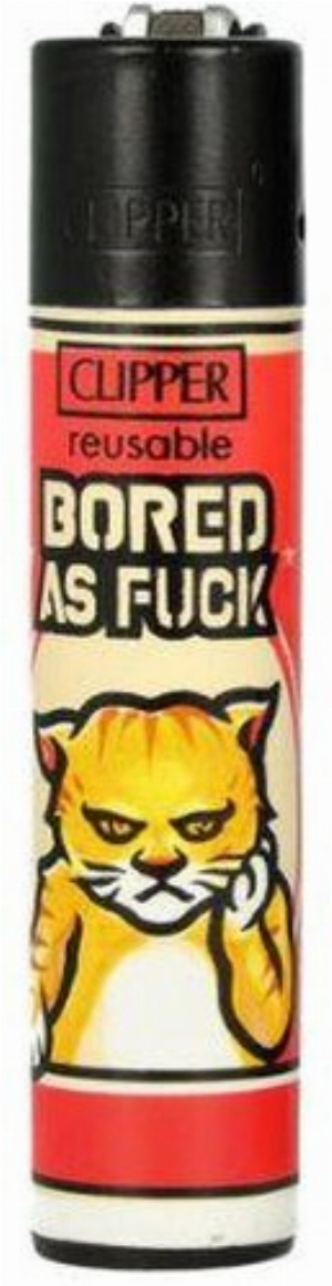 Clipper Feuerzeug BORED AS FUCK Vintage Mascots 1v4 Rot