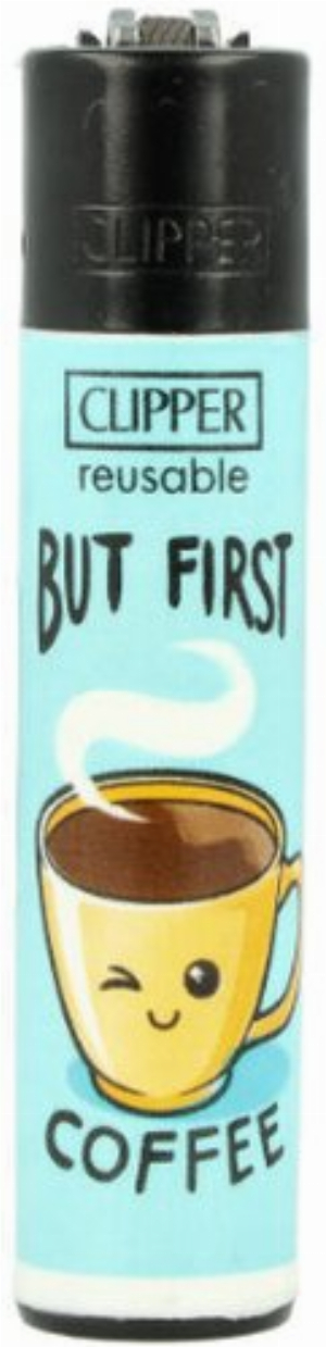 Clipper Feuerzeug Coffee 3 3v4 BUT FIRST COFFEE