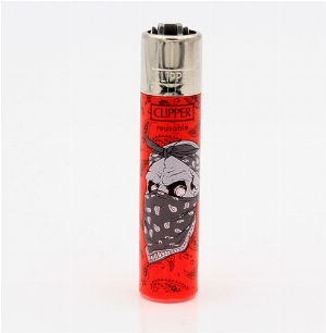 Clipper Feuerzeug Danger Skulls 1 Rot 2v4