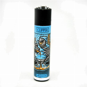 Clipper Feuerzeug Dope Birds blau