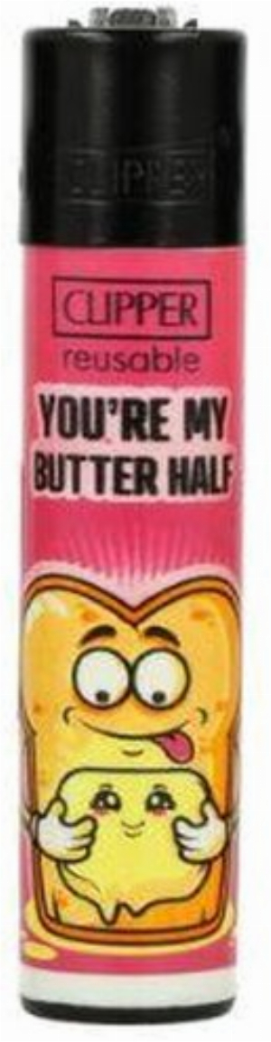 Clipper Feuerzeug Food Slogan 3v4 YOU`RE MY BUTTER HALF