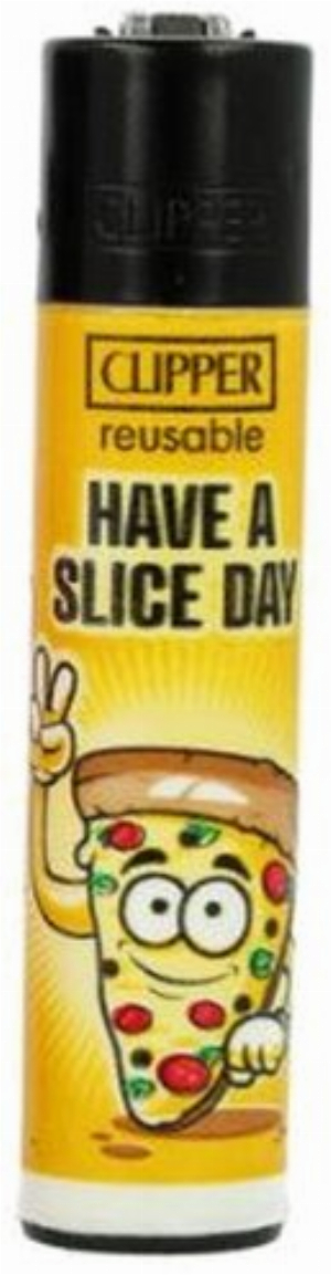 Clipper Feuerzeug Food Slogan 4v4 HAVE A SLICE DAY