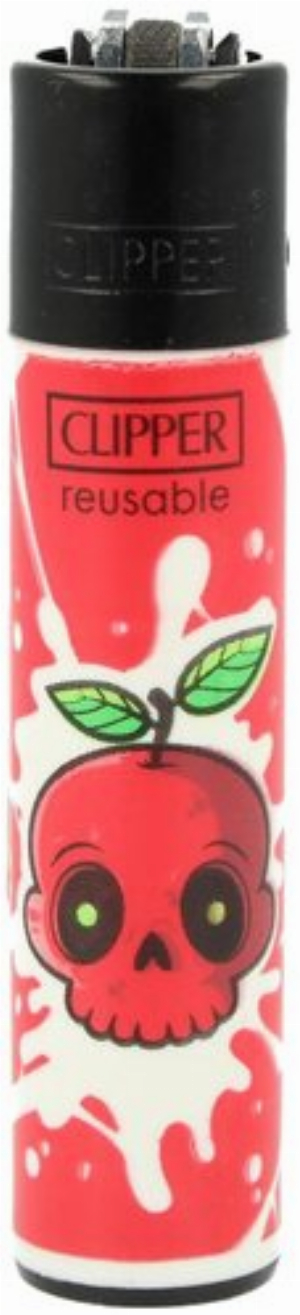 Clipper Feuerzeug Fruit Skulls 2 1v4 Apfel Totenkopf