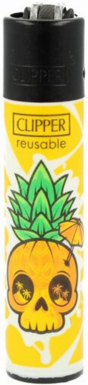 Clipper Feuerzeug Fruit Skulls 2 3v4 Ananas Totenkopf