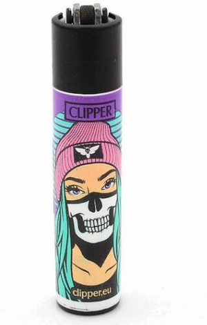 Clipper Feuerzeug Girlz - 4v4 Skull Mask Lila