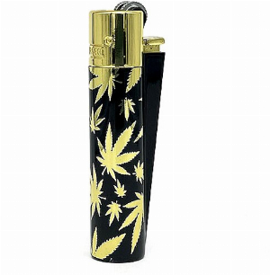 Clipper Feuerzeug Metall Goldener Hanf