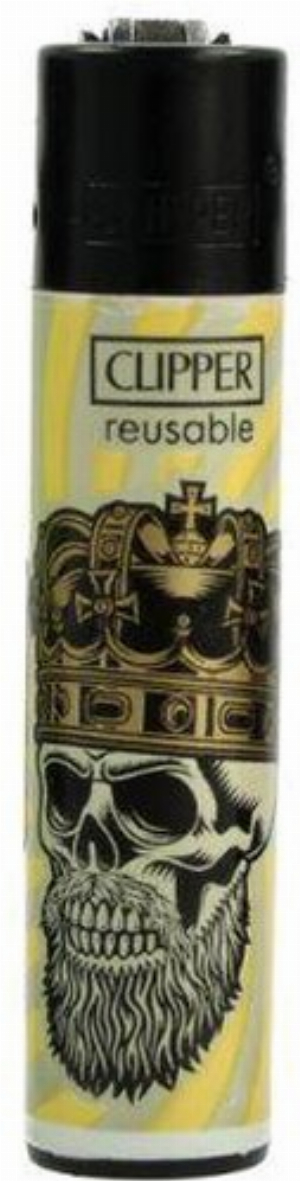 Clipper Feuerzeug Hipster Skulls 2v4 Totenkopf mit Krone