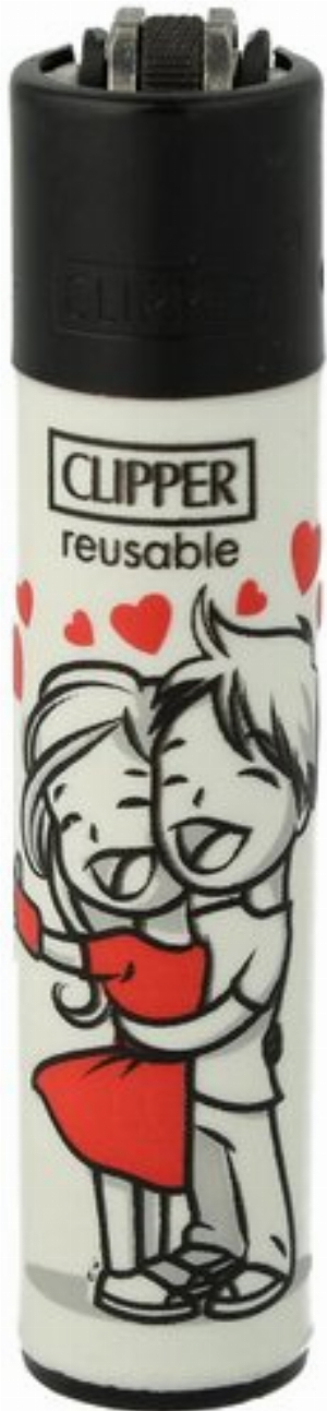 Clipper Feuerzeug In Love 2v4 Mann umarmt Frau