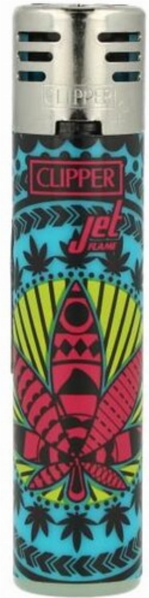 Clipper Feuerzeug Jet-Flame Mandala Leaves 2v4