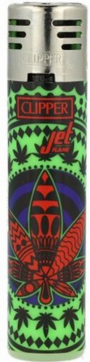 Clipper Feuerzeug Jet-Flame Mandala Leaves 4v4