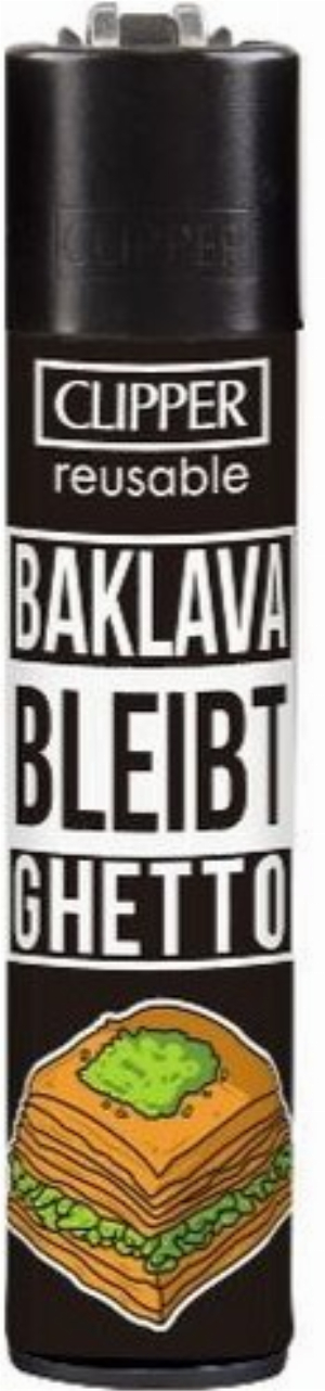 Clipper Feuerzeug Jugendwort 7 3v4 BAKLAVA BLEIBT GHETTO
