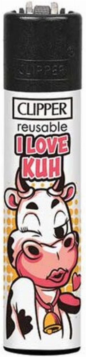 Clipper Feuerzeug Kuh 2v4 I LOVE KUH