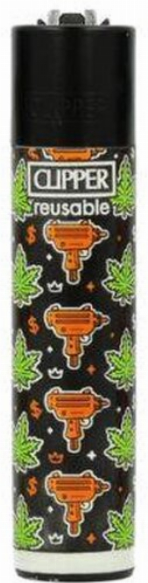 Clipper Feuerzeug Leaf Pattern 3v4 Hanfblatt, Laser