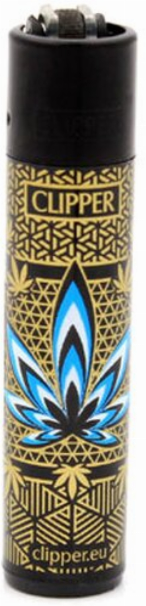 Clipper Feuerzeug Leaves 34 Blau 2v4