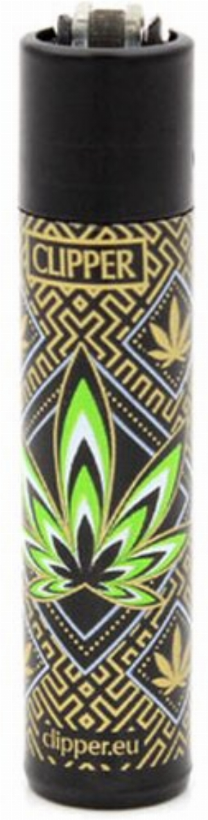 Clipper Feuerzeug Leaves 34 Grün 4v4