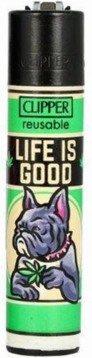 Clipper Feuerzeug LIFE IS GOOD Vintage Mascots 4v4 Grün