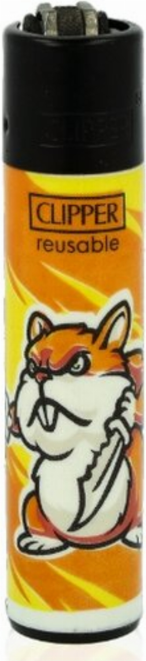 Clipper Feuerzeug Mad Animals 2 - 1v4 BIBER MIT MESSER