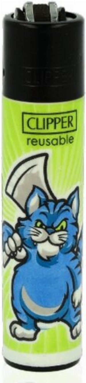 Clipper Feuerzeug Mad Animals 2 - 4v4 KATZE MIT AXT