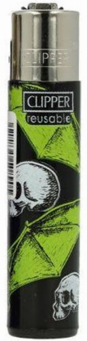 Clipper Feuerzeug Medieval Theme 3 4v4 Totenkopf und Fledermäuse