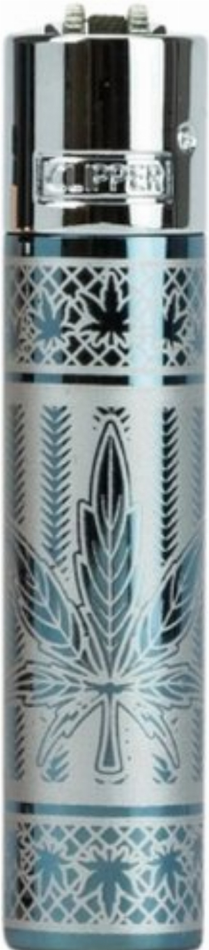 Clipper Feuerzeug Metall Good Grass Blau