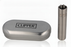 Clipper Feuerzeug Metall Silber-Matt