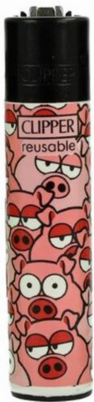 Clipper Feuerzeug Mix Pattern 2v4 Schweine