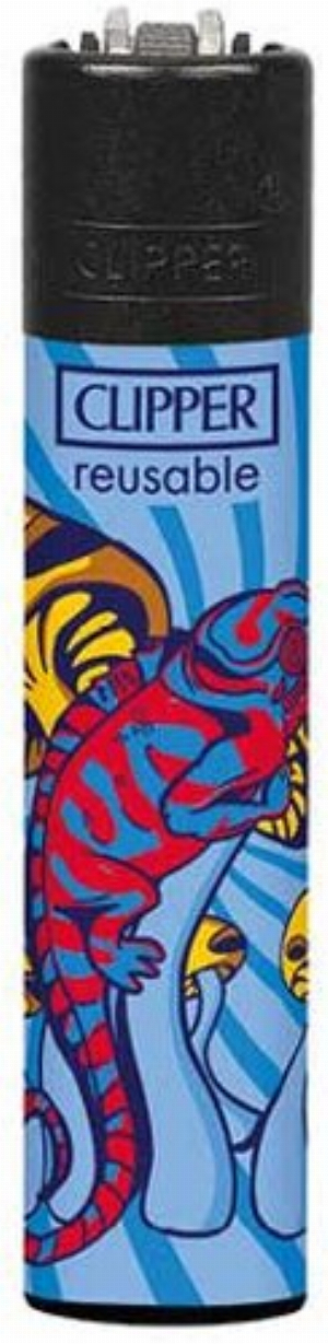 Clipper Feuerzeug Mushroom Animals 1v4 Chameleon mit Pilzen