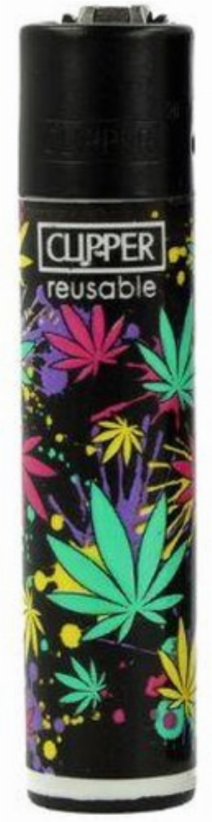 Clipper Feuerzeug Neon Leaves 2 1v4 Weedblatt
