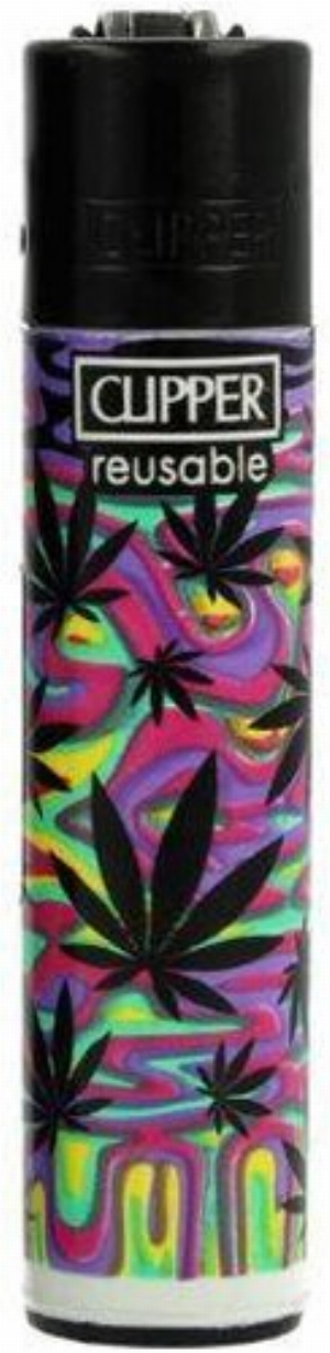 Clipper Feuerzeug Neon Leaves 2 4v4 Weedblatt