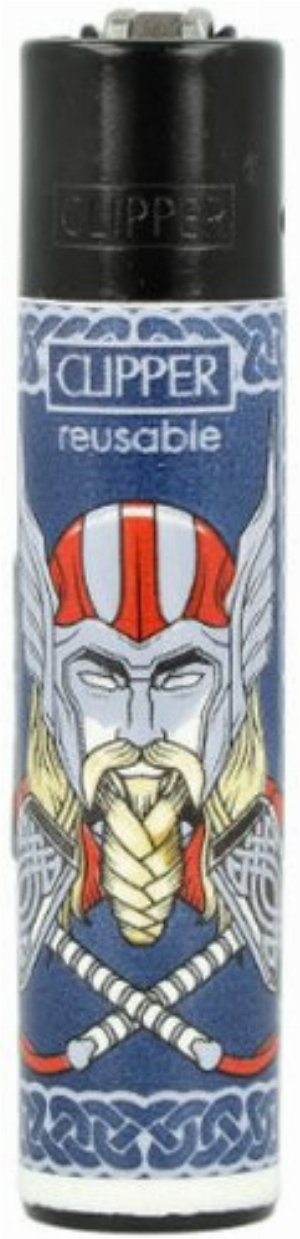Clipper Feuerzeug Nordic Gods 1v4 Maske Blau