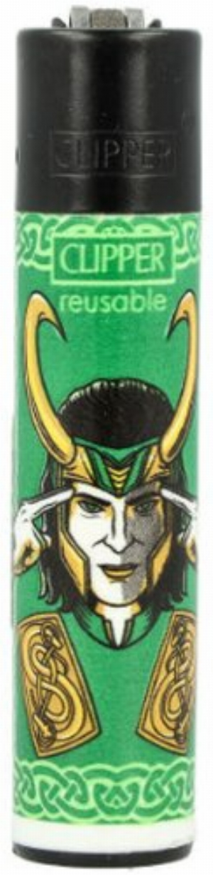Clipper Feuerzeug Nordic Gods 3v4 Maske Grün