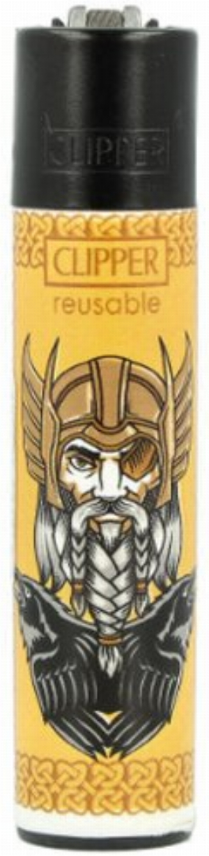 Clipper Feuerzeug Nordic Gods 4v4 Maske Braun