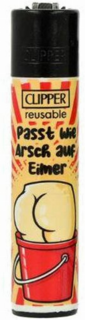 Clipper Feuerzeug Passt! 1v4 Passt wie Arsch auf Eimer